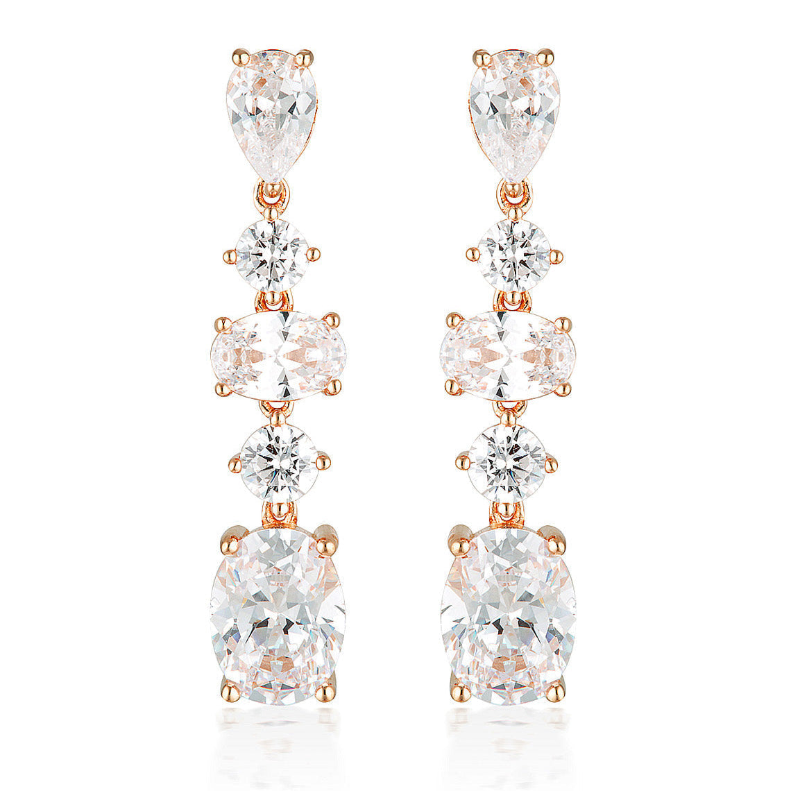Iconic Bridal Christina Earrings Rose Gold