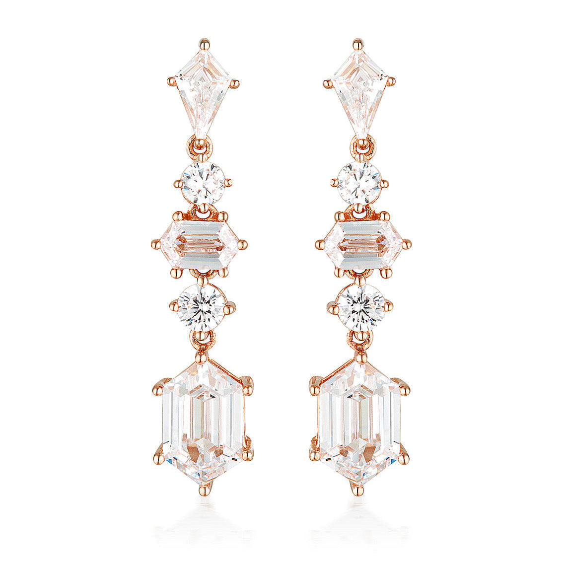 Rock Star Sword Rose Gold Earrings