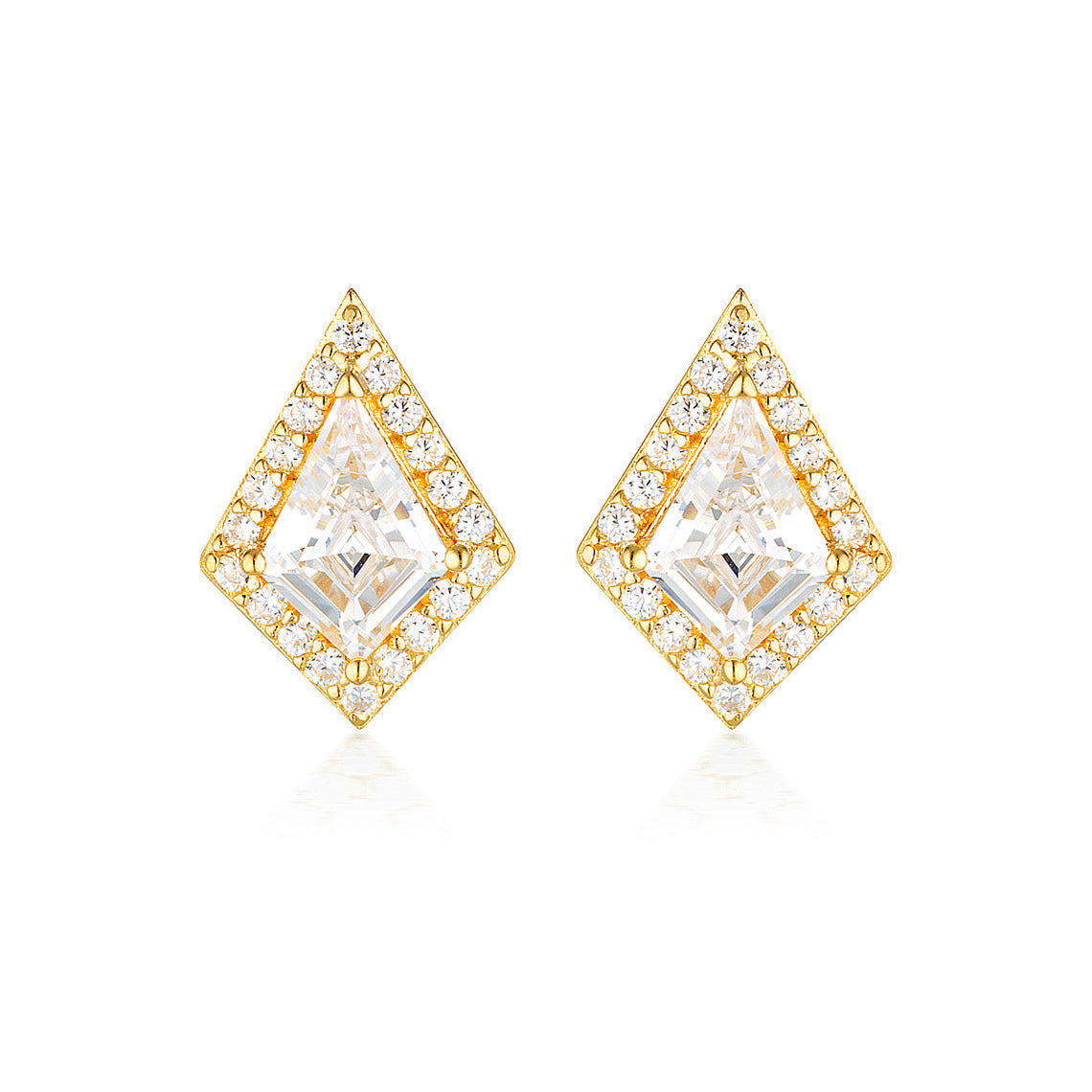 Rock Star Shield Gold Earrings
