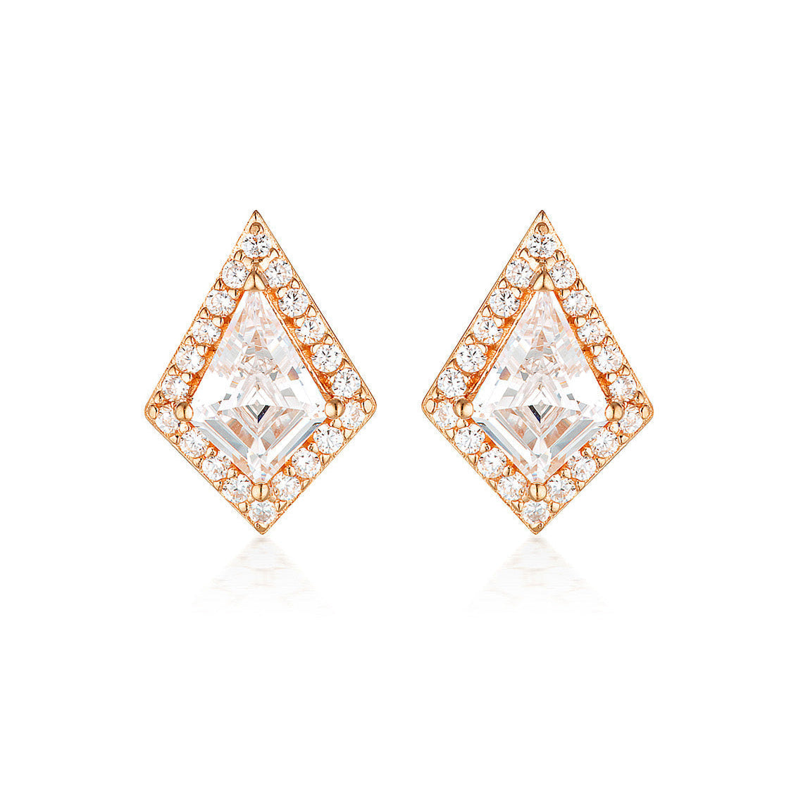 Rock Star Shield Rose Gold Earrings