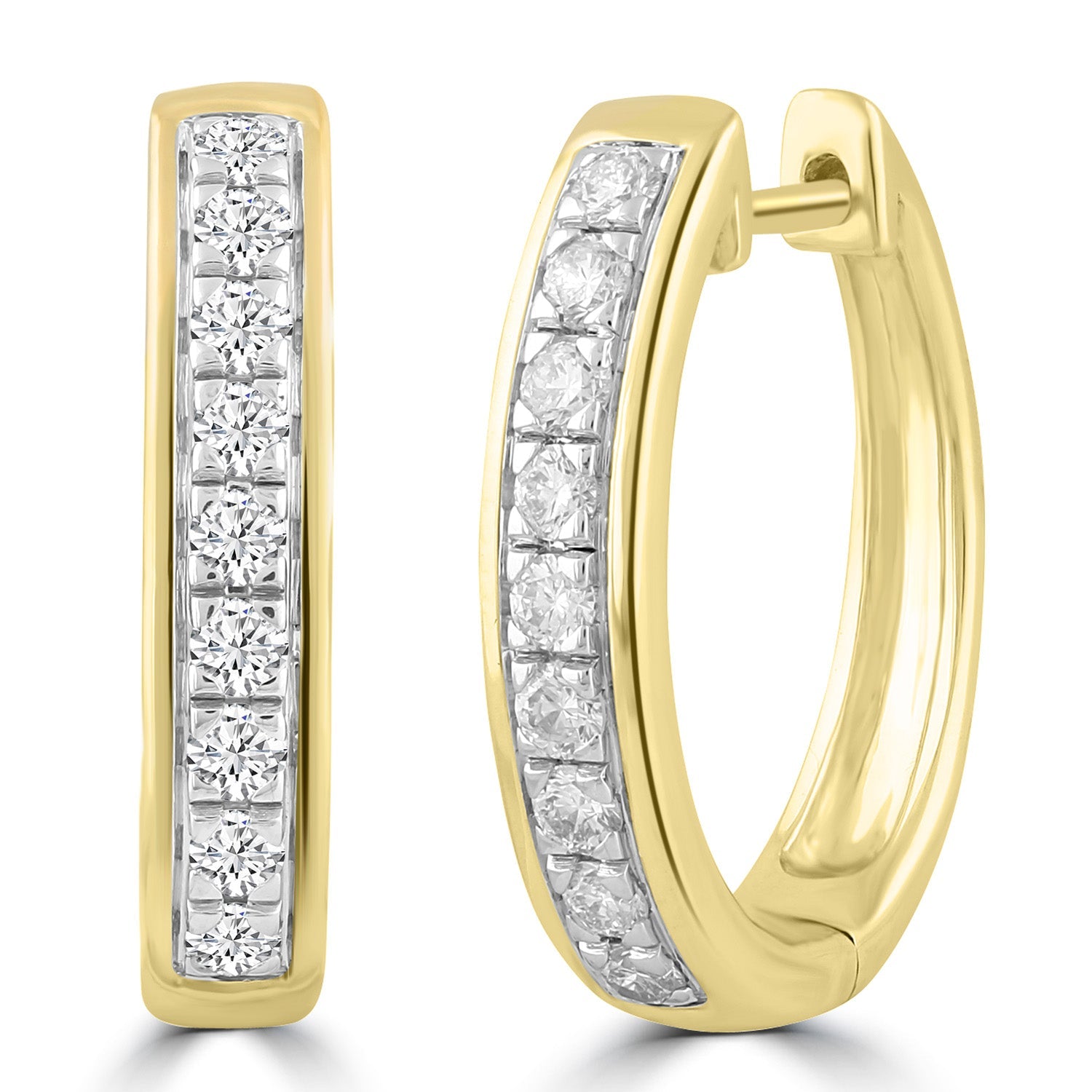 Huggie Earrings with 0.53ct Diamond in 9ct Yellow Gold