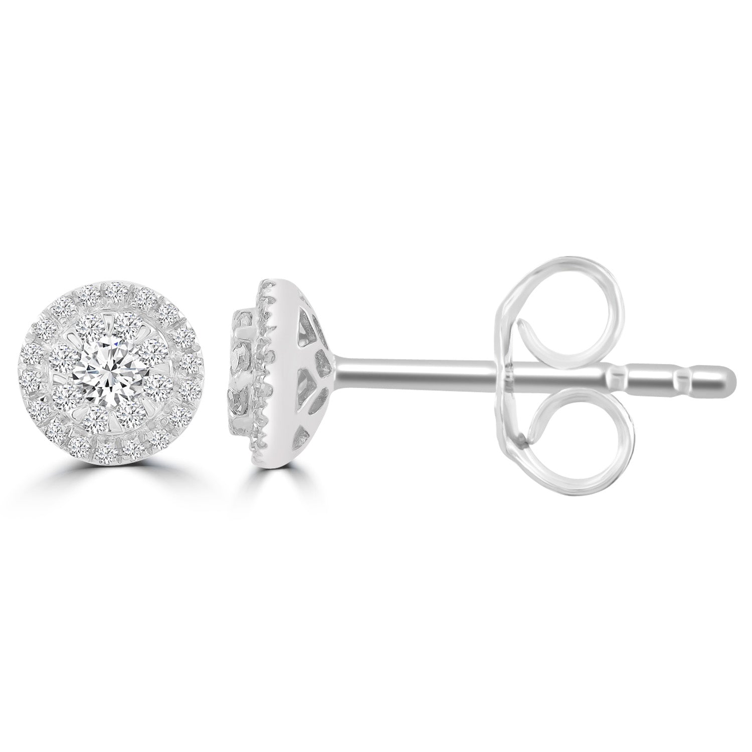 Stud Earrings with 0.25ct Diamonds in 9ct White Gold