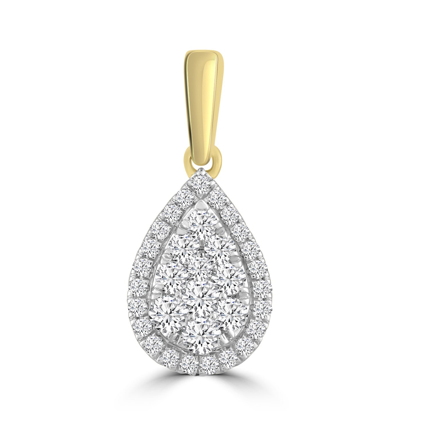 Pear Pendant with 0.25ct Diamond in 9ct Yellow Gold