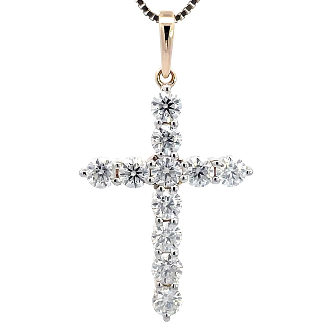 Cross 1tcw in 9ct Yellow Gold Pendant
