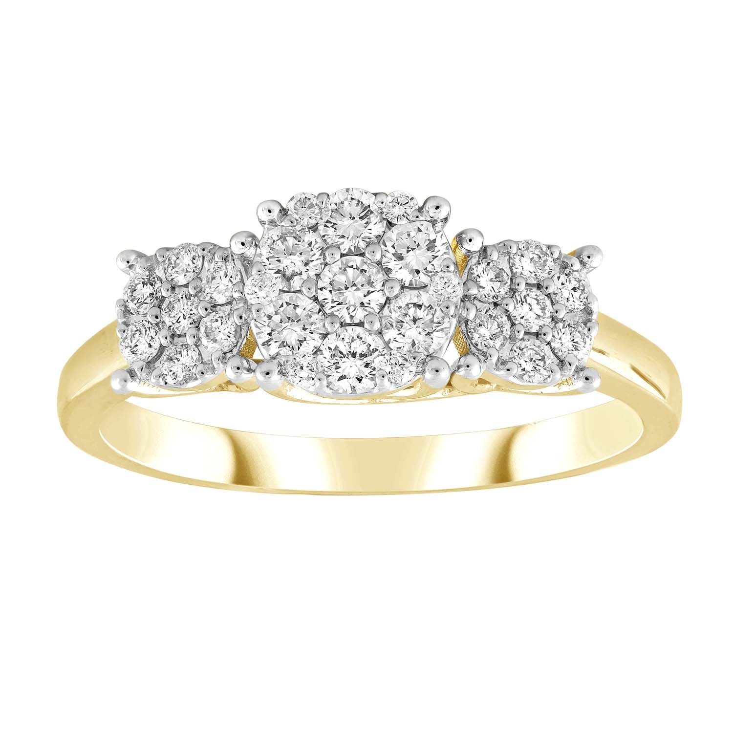 Cluster Ring with 0.50ct Diamond in 9ct Yellow Gold