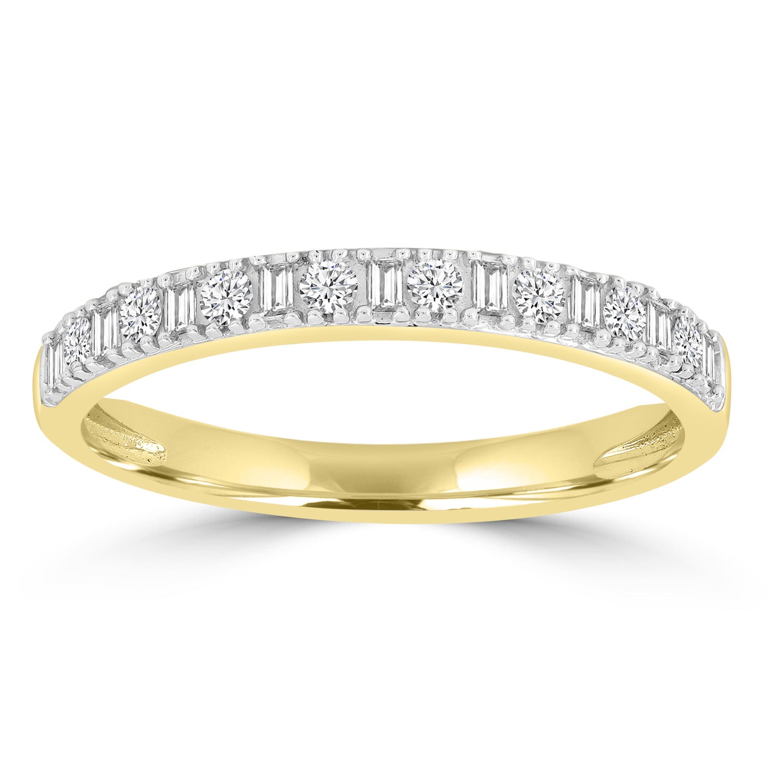 Band Ring with 0.20ct Diamonds in 9ct Yellow Gold