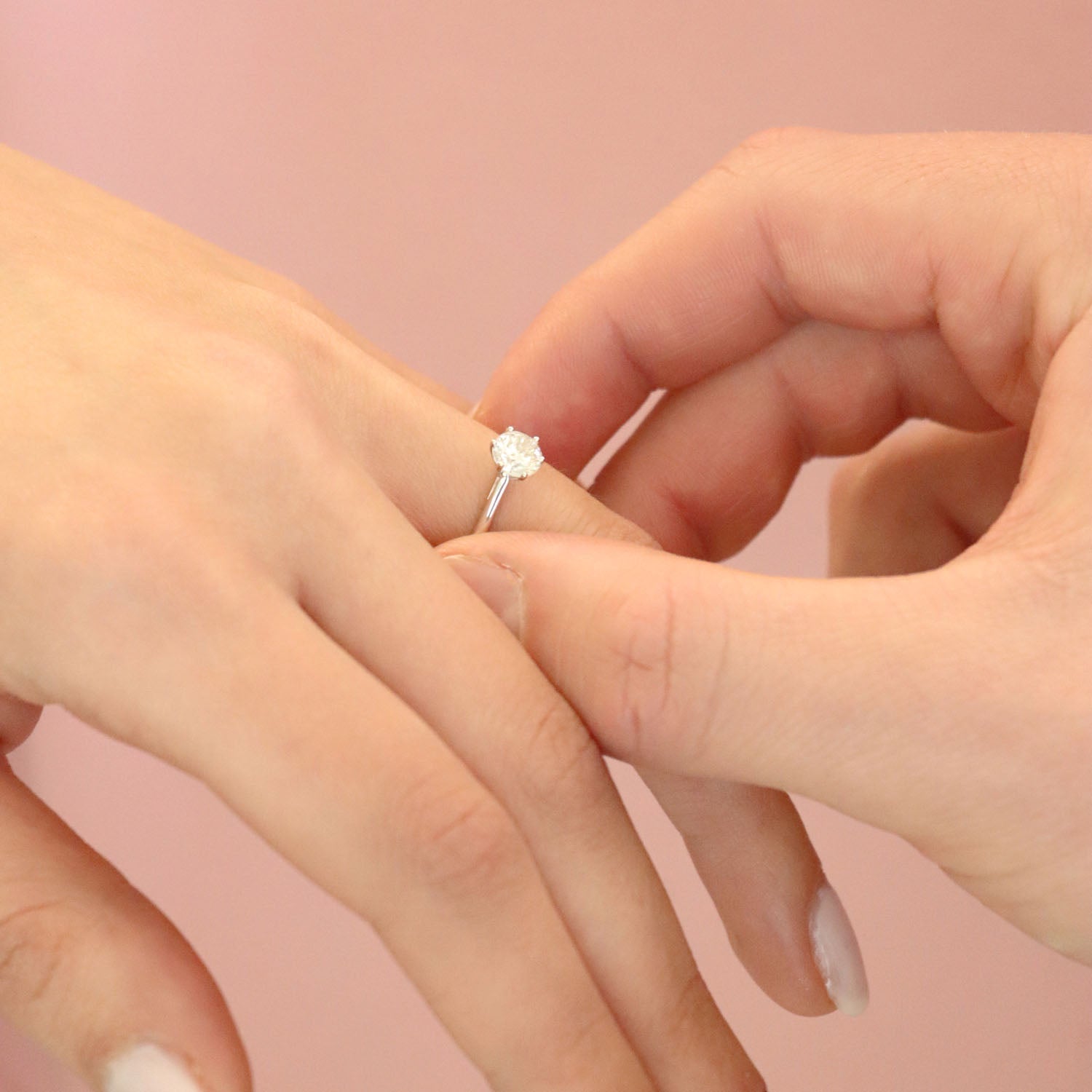 Solitaire Ring with 0.70ct Diamonds in 9ct White Gold