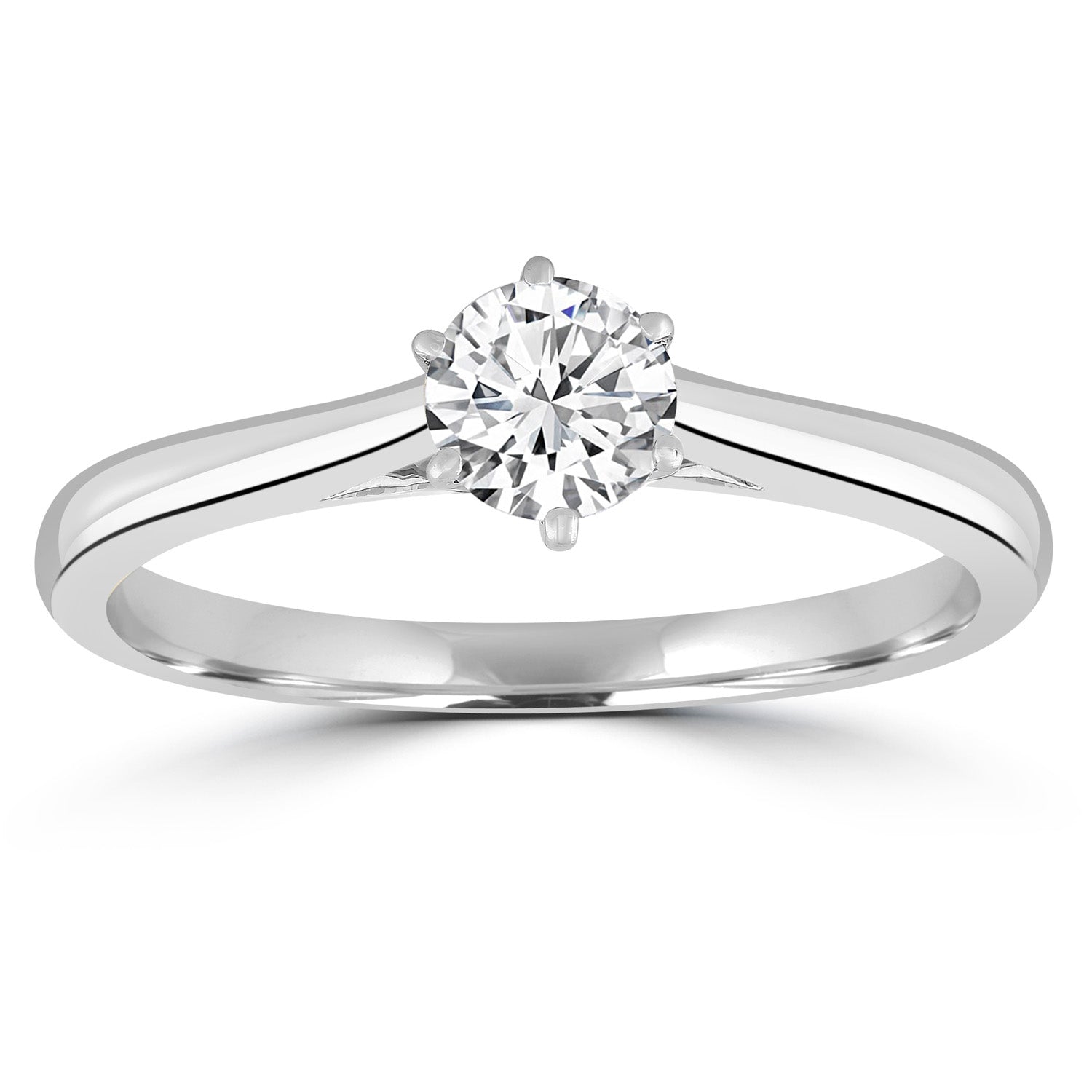 Solitaire Ring with 0.70ct Diamonds in 9ct White Gold