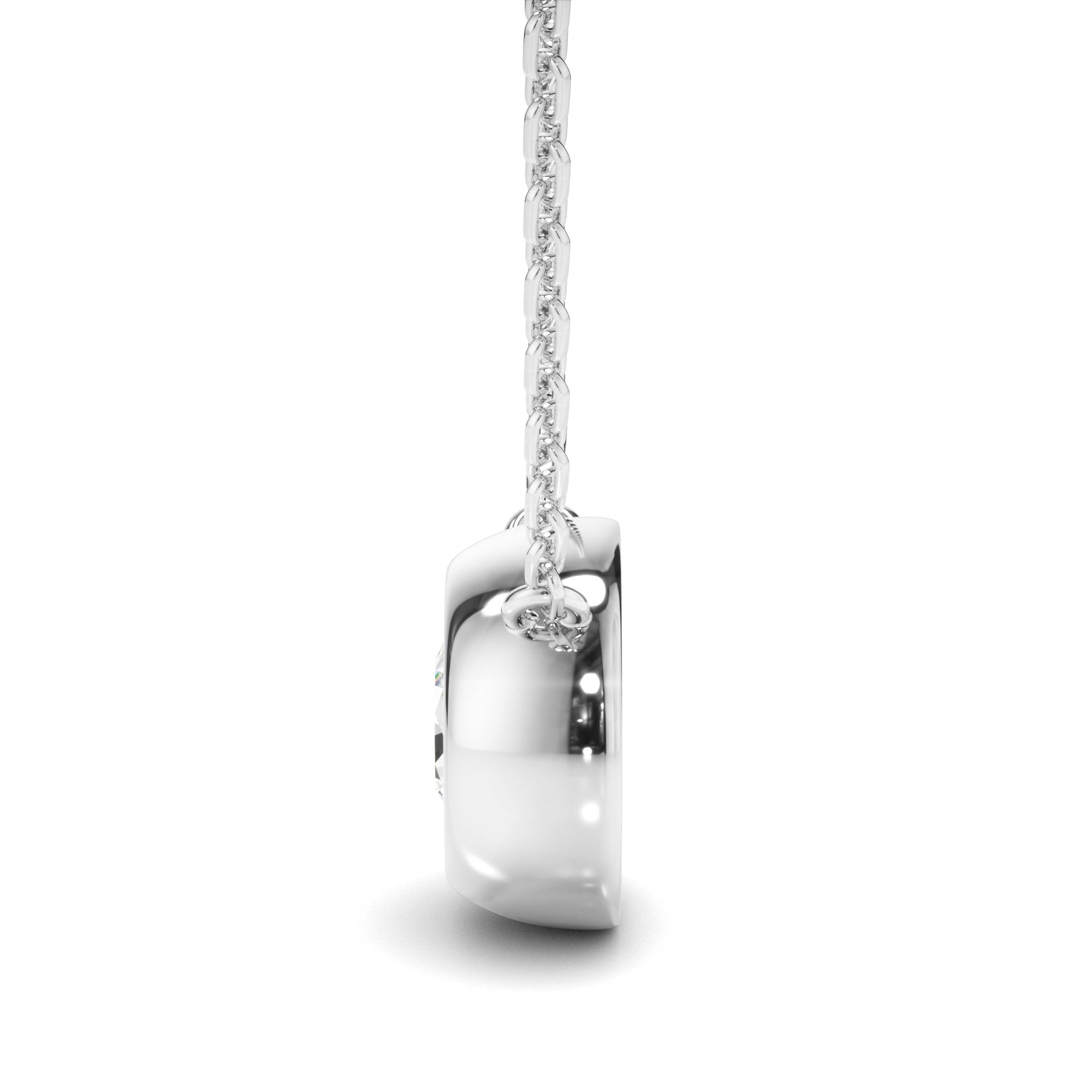Round Brilliant Cut Diamond Bezel Set Necklet