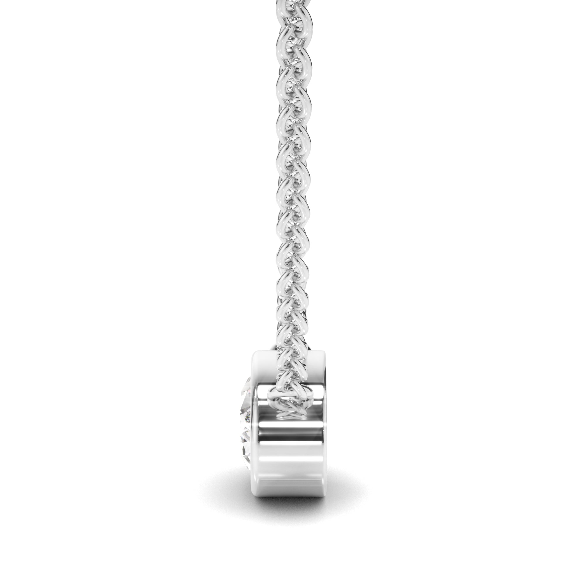 Oval Cut Diamond Bezel Set Necklet