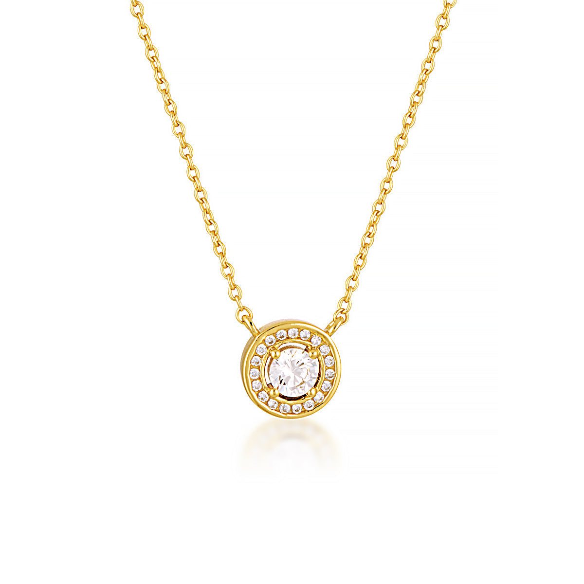 Georgini Milestone Cubic Zirconia Halo Pendant in Gold