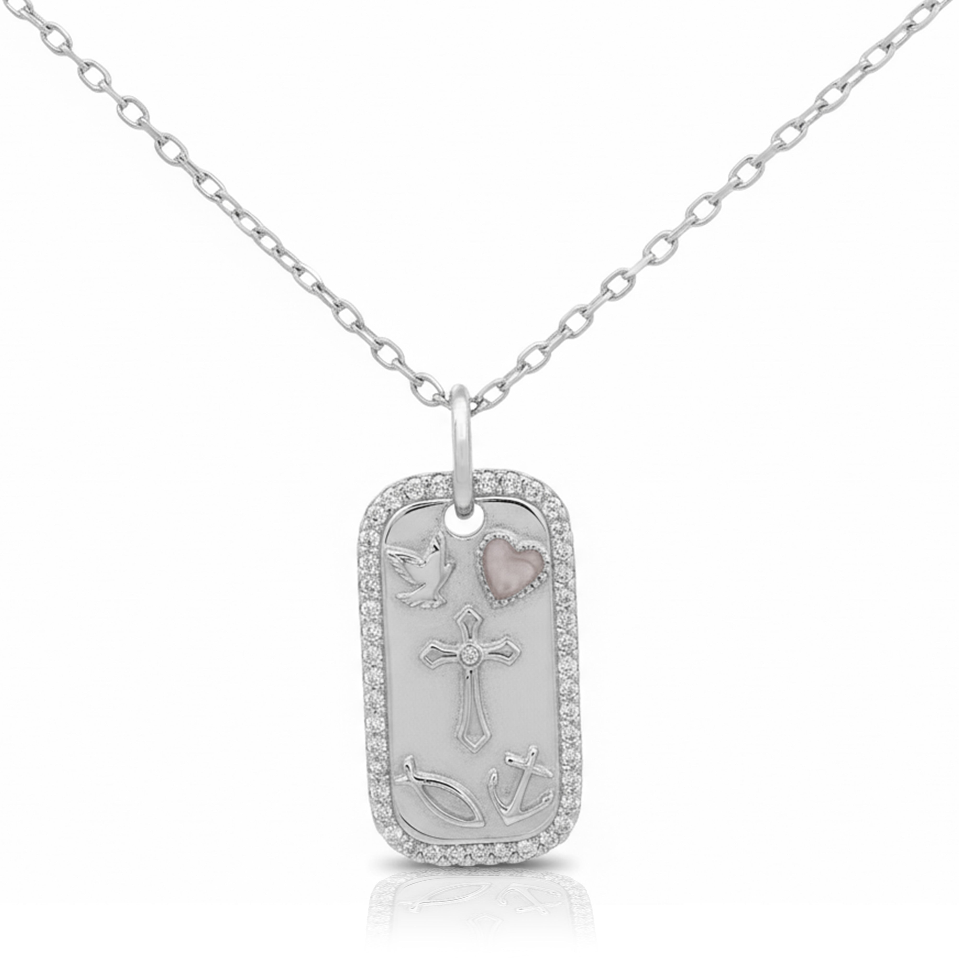 Georgini Forever Hearts Club Faith Hope Love Pendant Silver