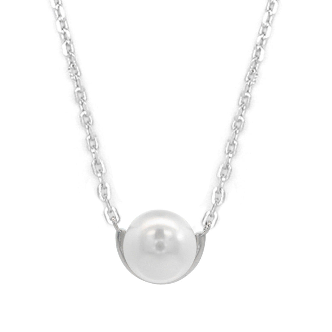 Adagio Crescent Nine-2-Five Pearl Necklace Silver