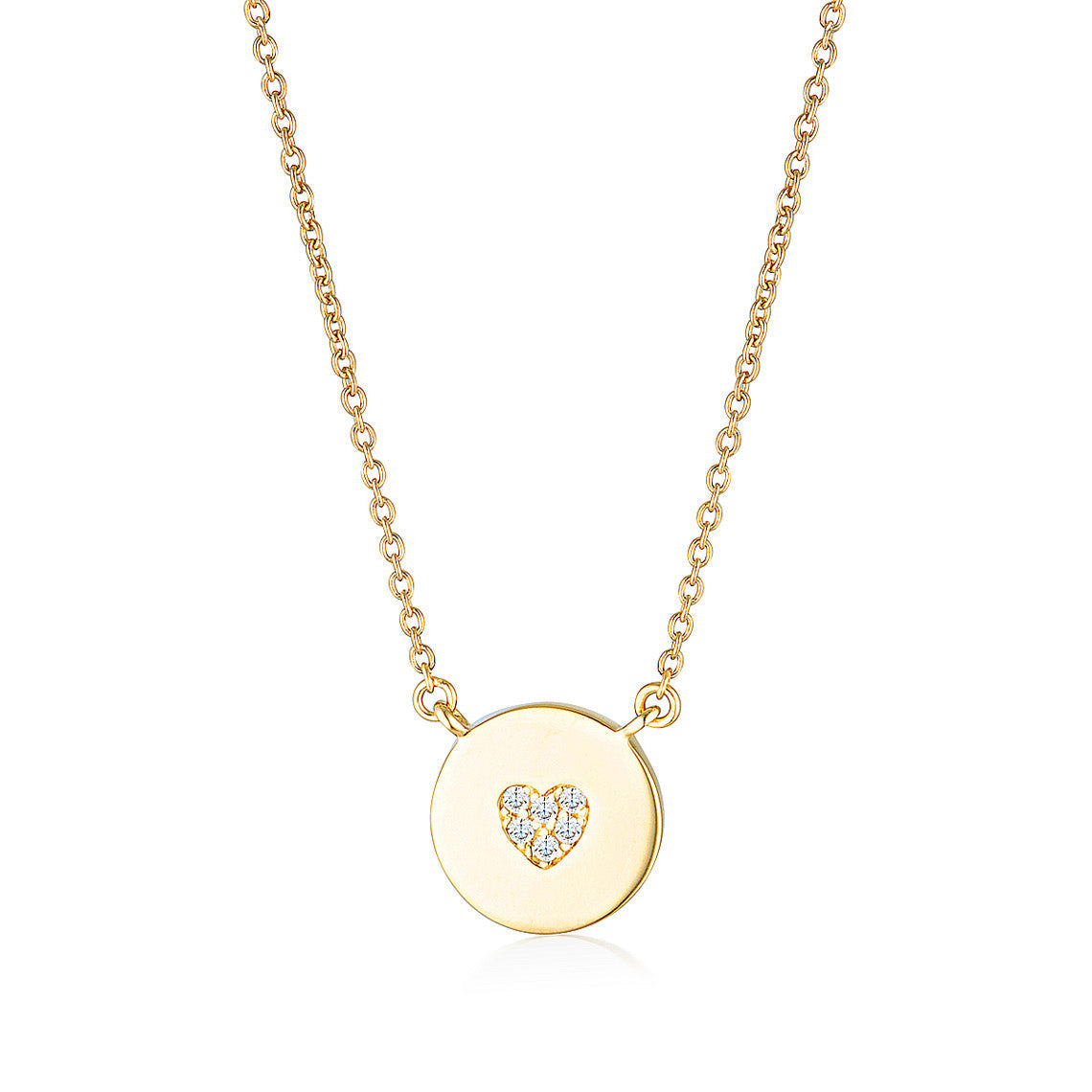 Rock Star Heart Disc Gold Pendant
