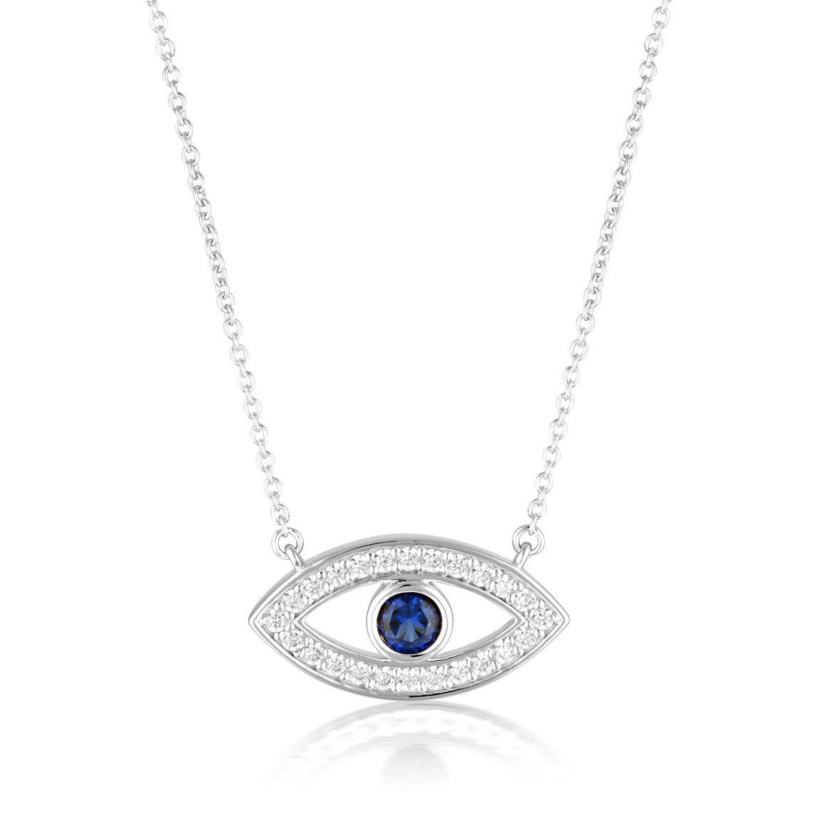 Rock Star Blue Evil Eye Pendant Silver