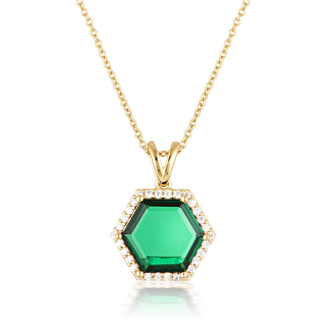Hexagon Necklace Gold