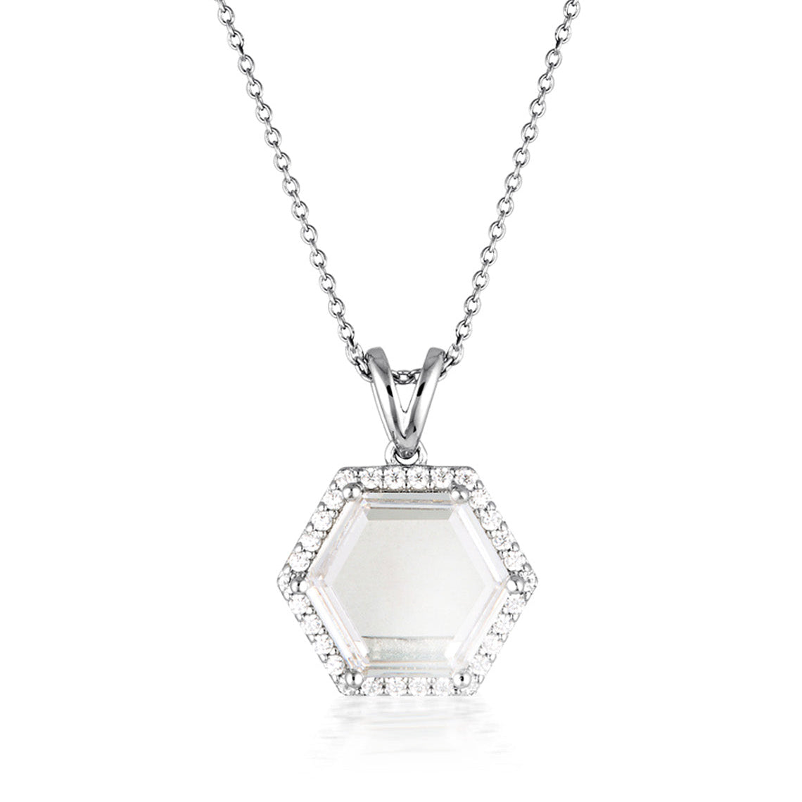 Hexagon Necklace Silver