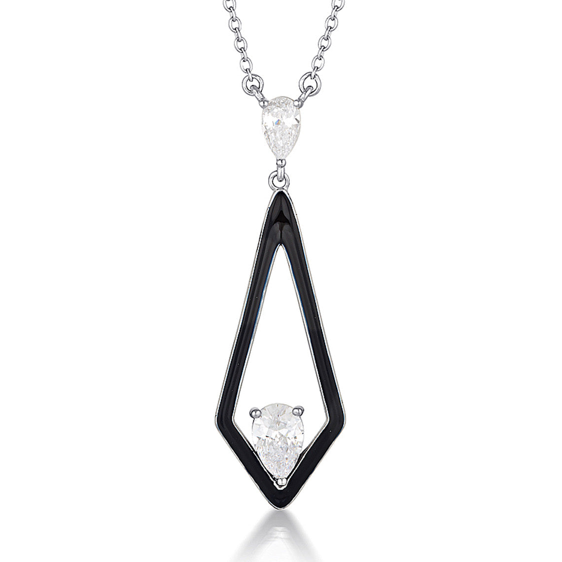 Reflection Evoke Pendant Silver & Black Enamel