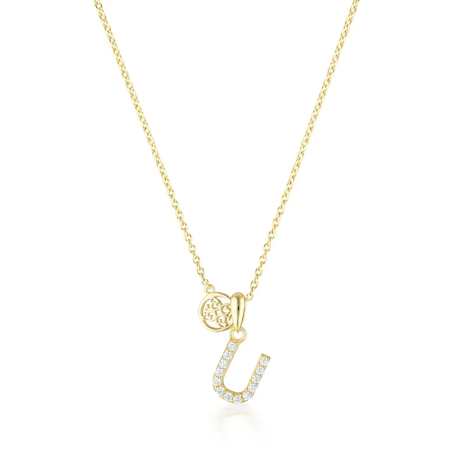 Georgini Luxury Letters U Initial Pendant Gold
