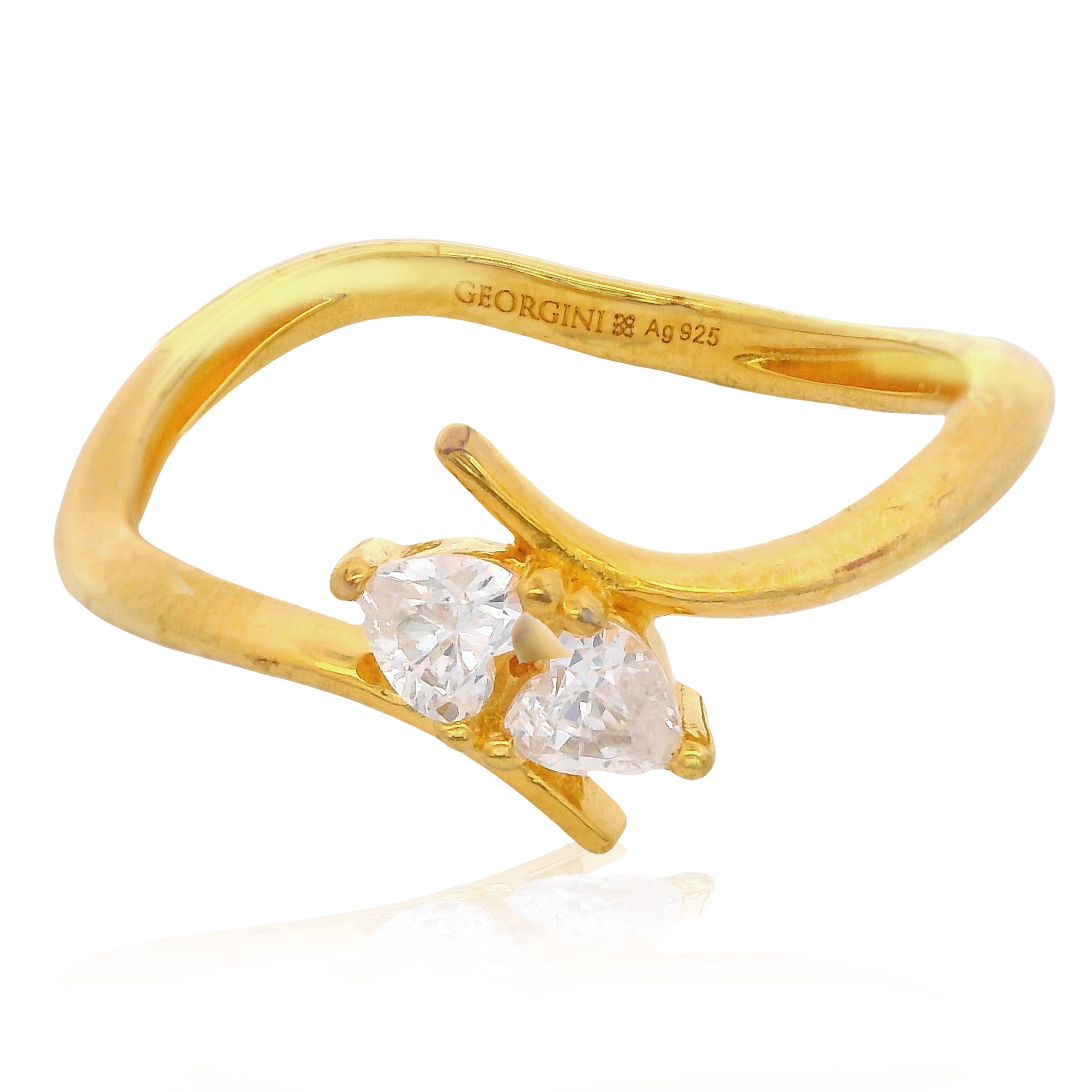 Georgini Forever Hearts Club Heart To Heart Ring Gold