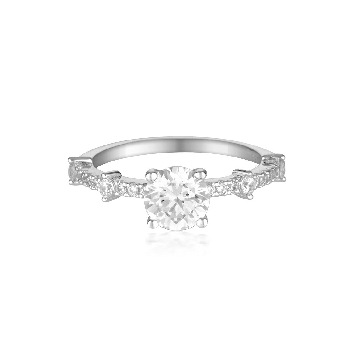 Red Carpet Gala Solitaire Ring Silver