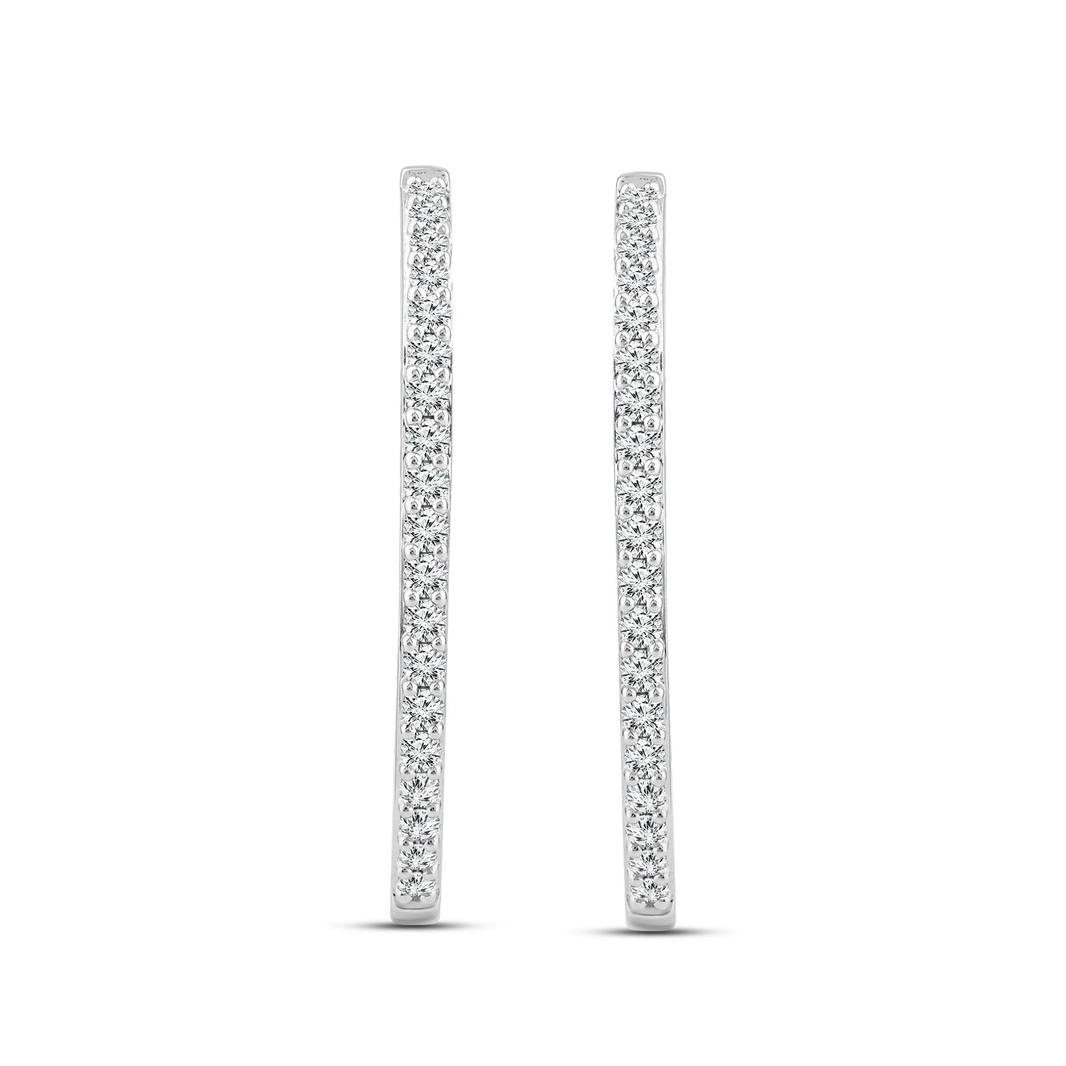 2.00ct Lab Grown Diamond Hoop Earrings in 18ct White Gold