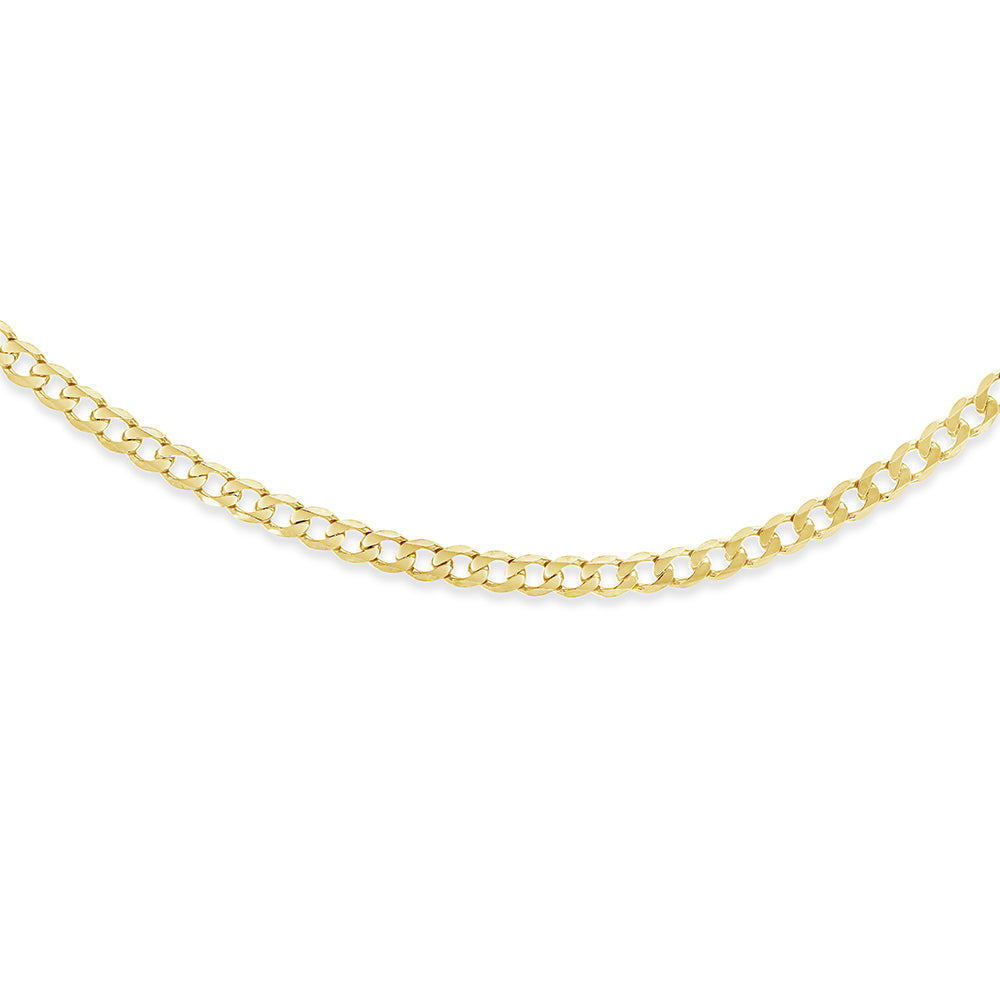 Solid Mens Curb Chain in 9ct Gold