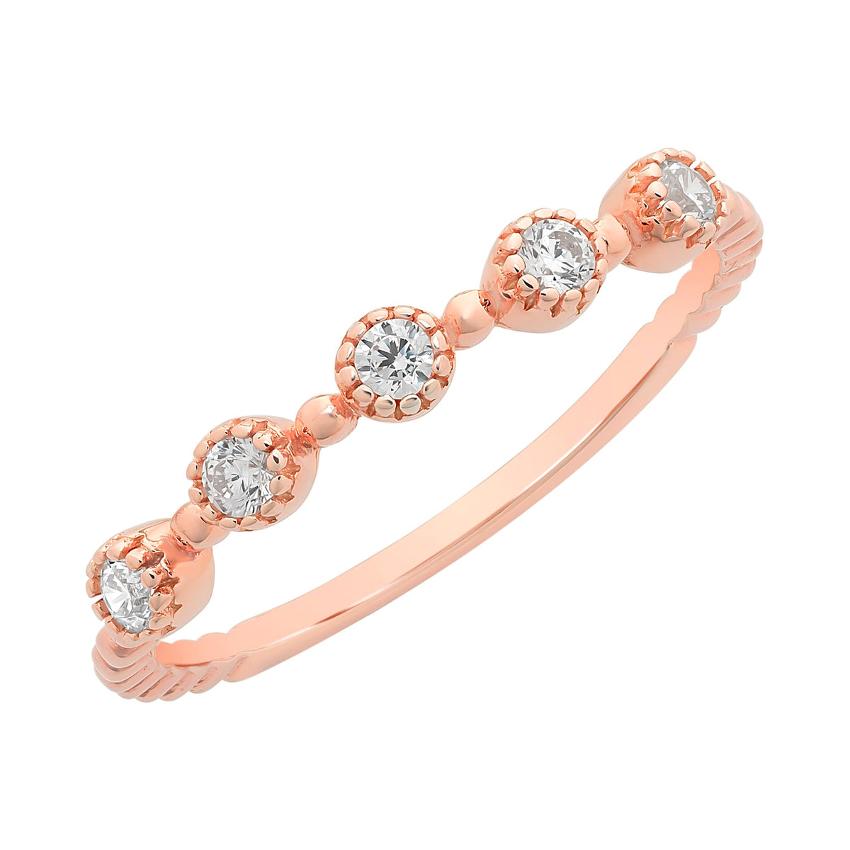 9ct Rose Gold Cubic Zirconia Ring