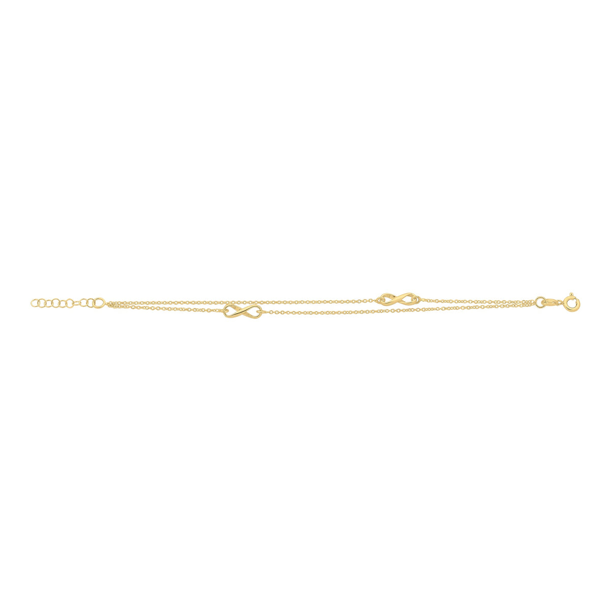 Gold-Plated Sterling Silver Double Row Infinity Bracelet