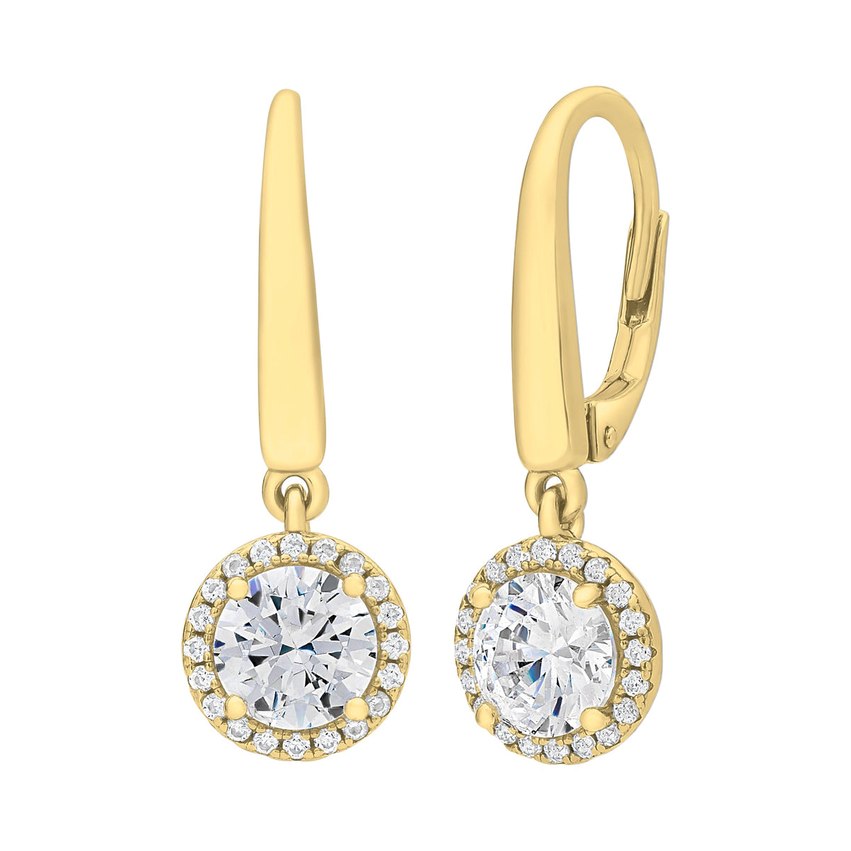Gold-Plated Sterling Silver Cubic Zirconia Earrings