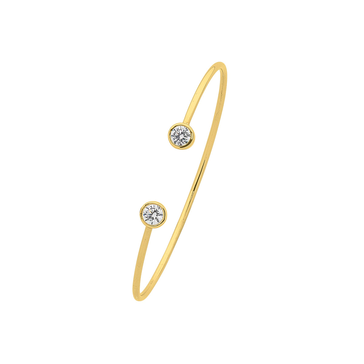 Gold-Plated Sterling Silver Cubic Zirconia Bangle