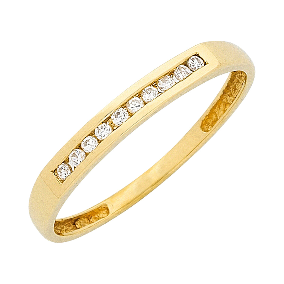 9ct Gold Diamond Channel Set Ring
