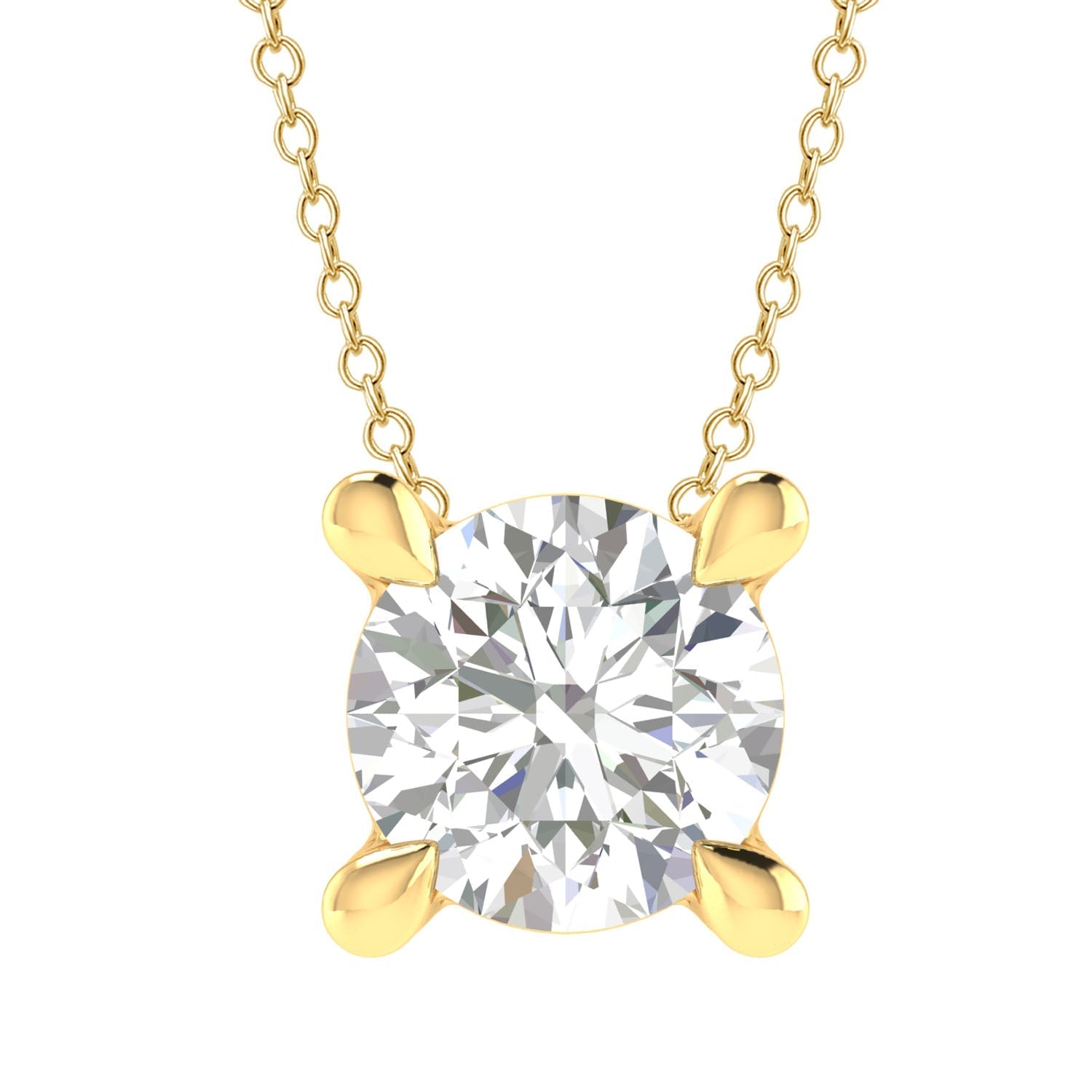 Diamond Round Necklace with 0.25ct Diamonds in 9ct Yellow Gold