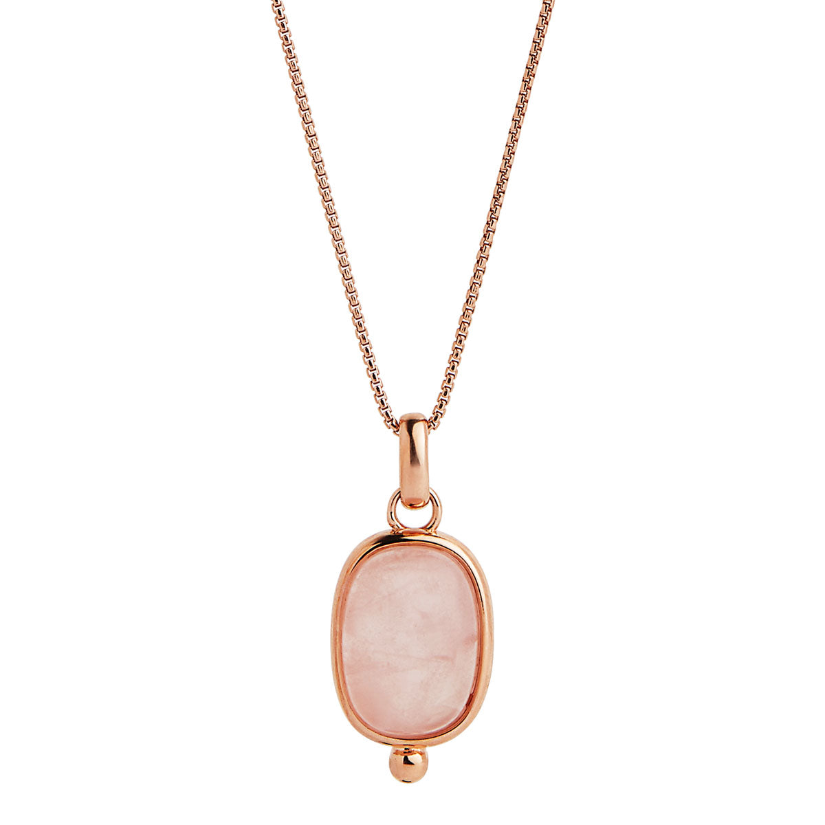 NAJO Fleur Rose Gold Rose Quartz Necklace (45cm+ext)