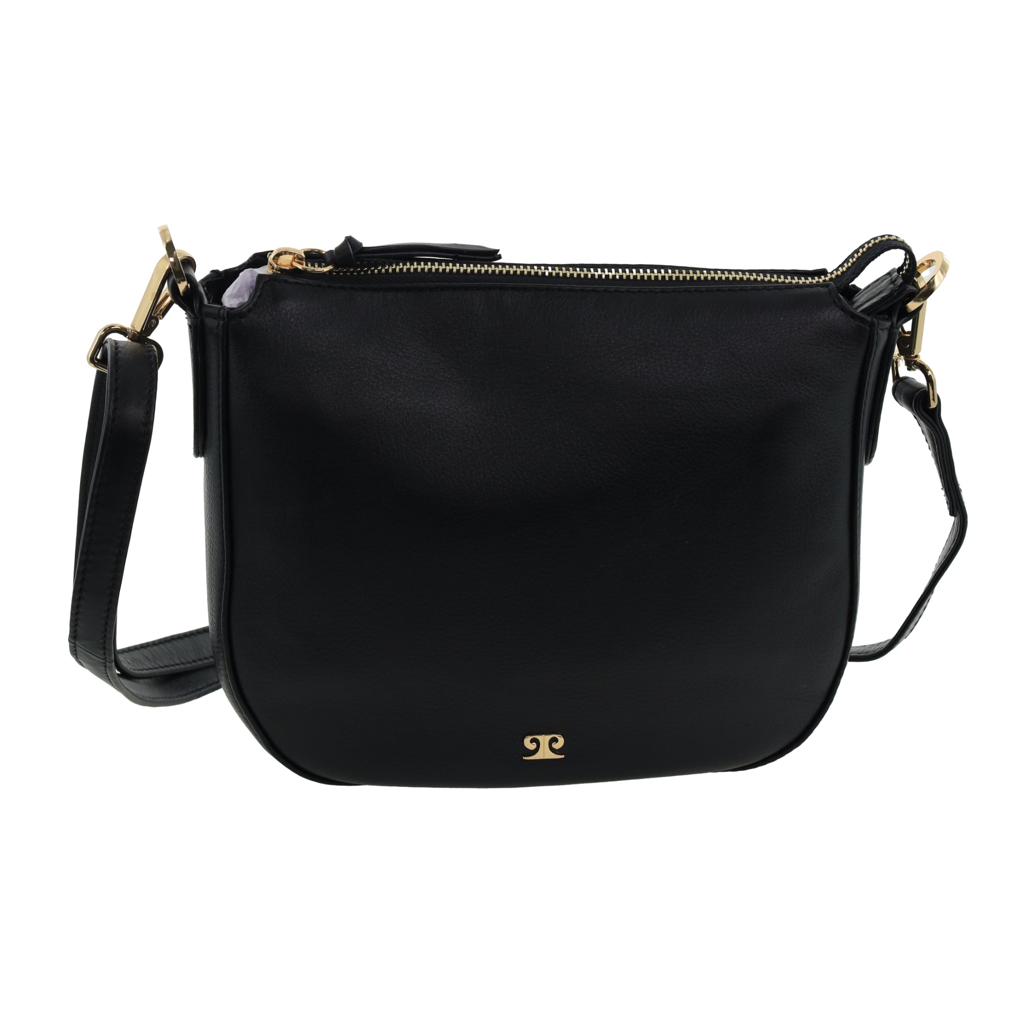 Pierre Cardin Italian Leather Elegant Ladies Crossbody Bag in Black