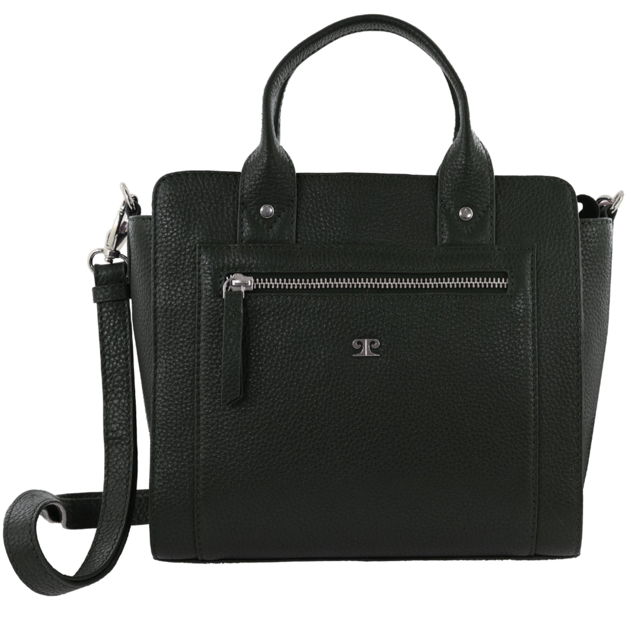 Pierre Cardin Ladies Leather Mini Tote Crossbody Bag in Black