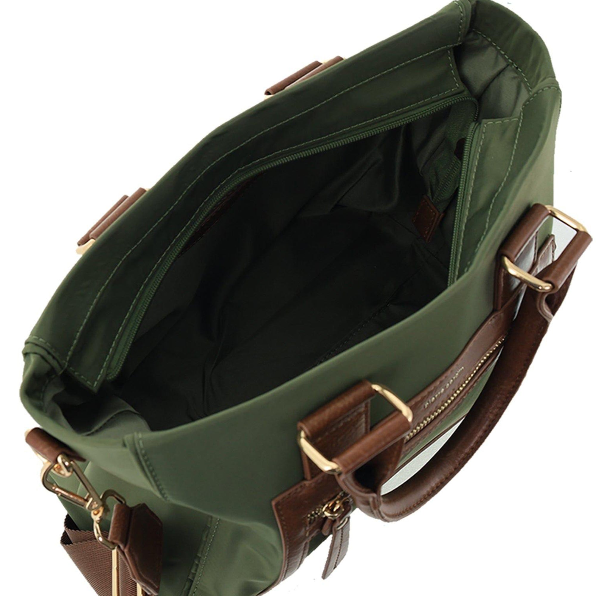 Pierre Cardin RFID Lightweight Nylon Mini Tote with Crossbody in Olive