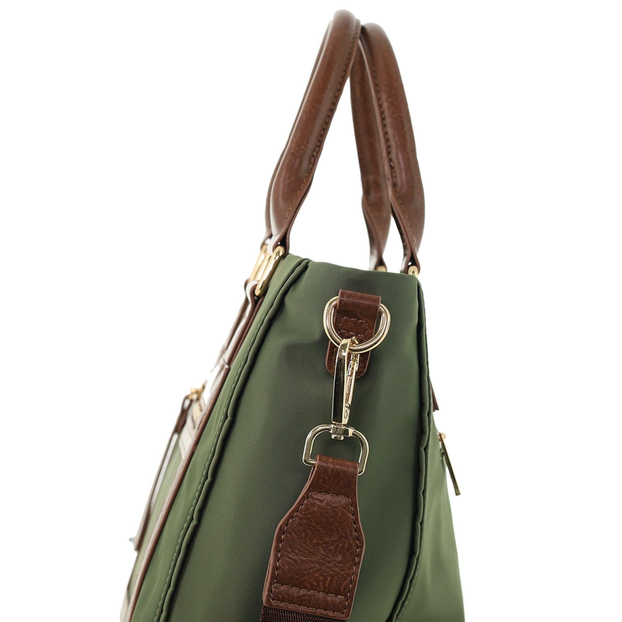 Pierre Cardin RFID Lightweight Nylon Mini Tote with Crossbody in Olive
