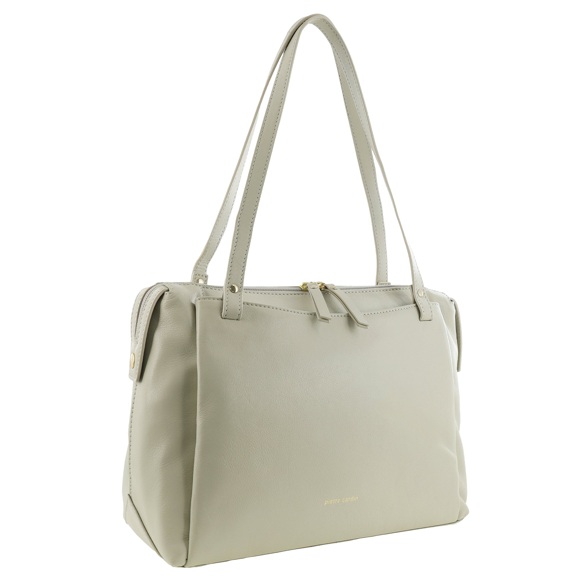 Pierre Cardin Leather Tote Bag in Bone