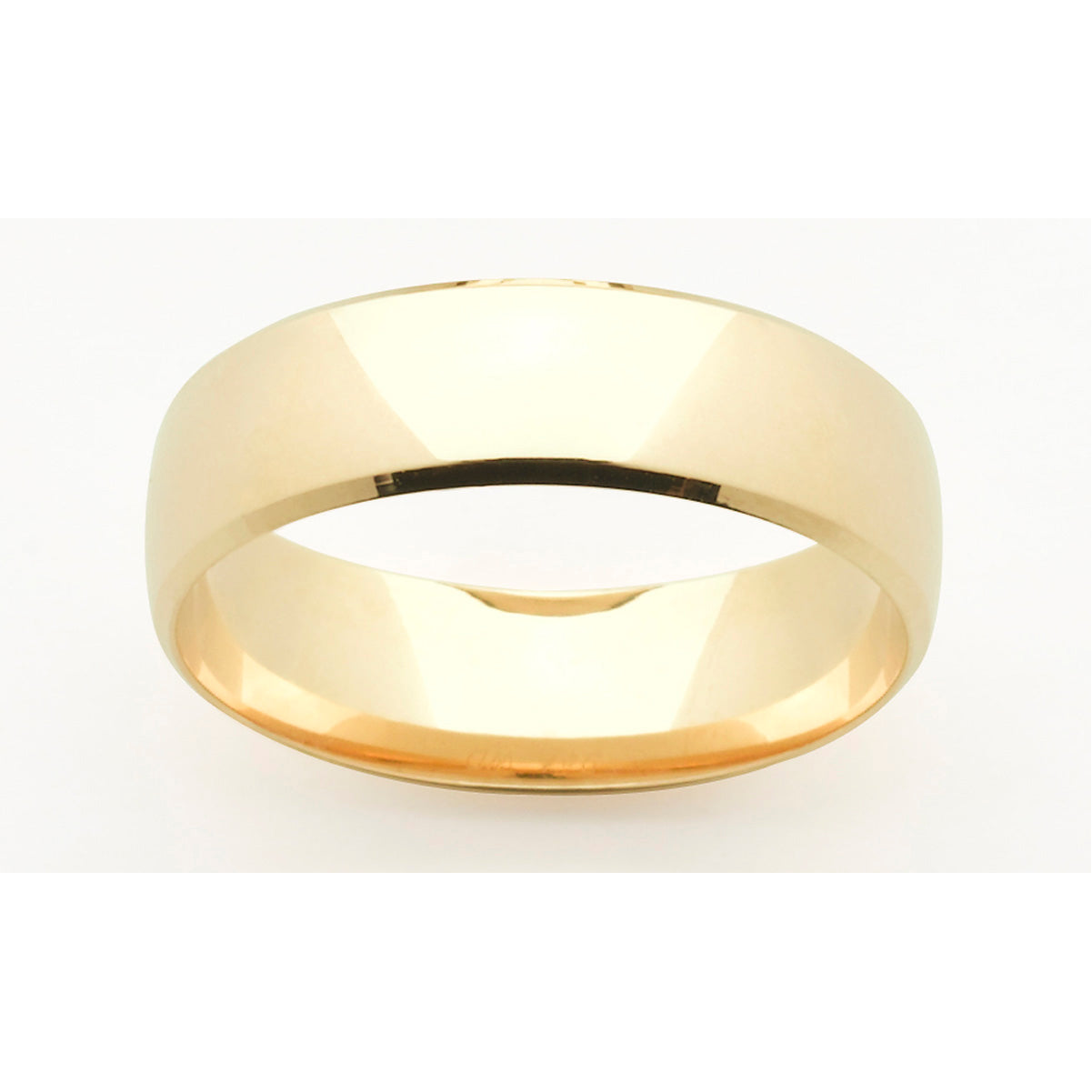 9ct Yellow Gold Quarter Round Ring with Bevelled Edge