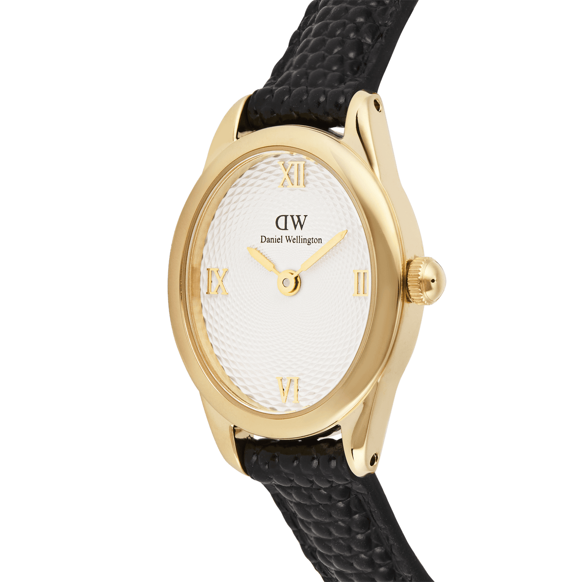 Daniel Wellington Ophelia Mini Black Lizard White Guilloché Gold