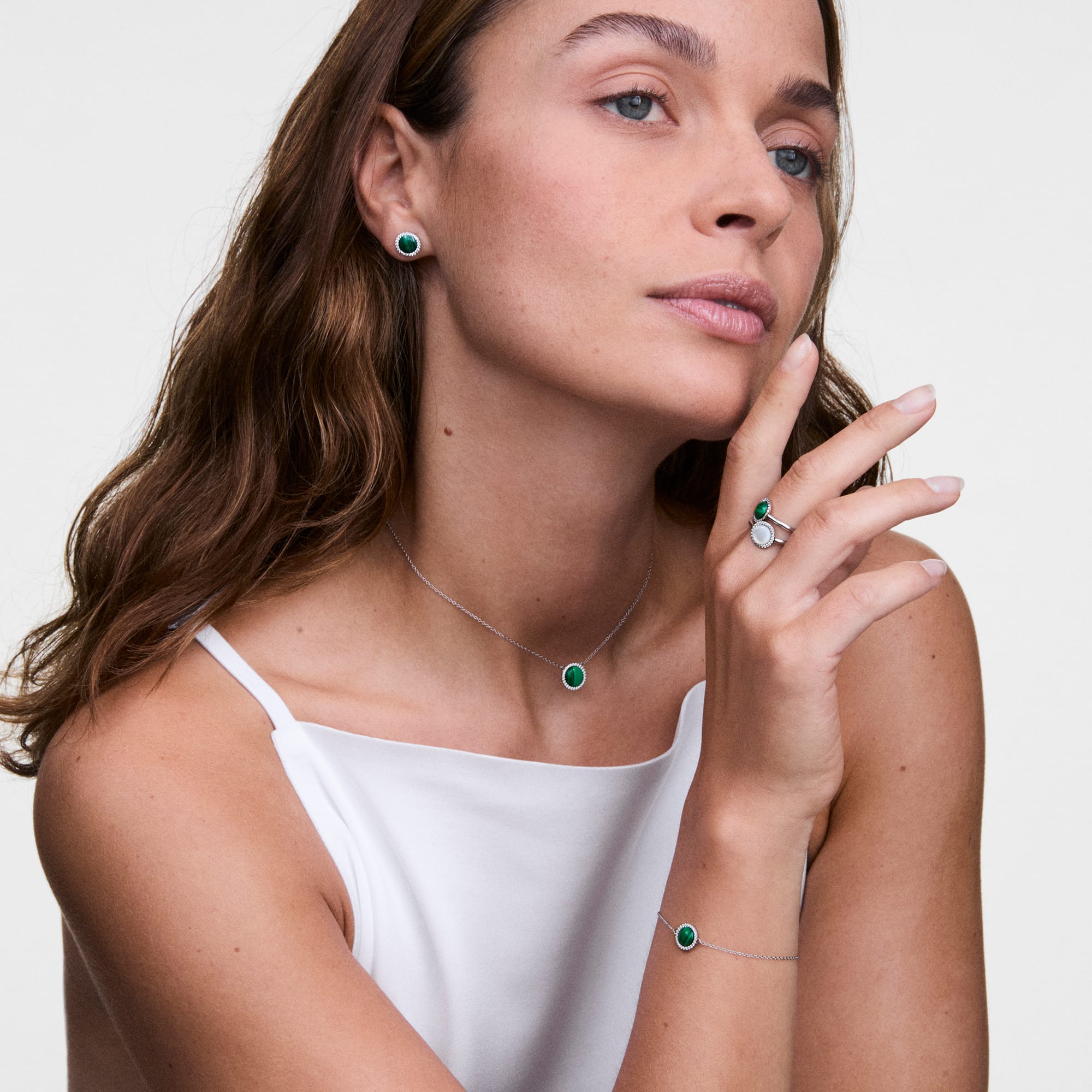 Daniel Wellington Audrey Necklace Malachite Silver