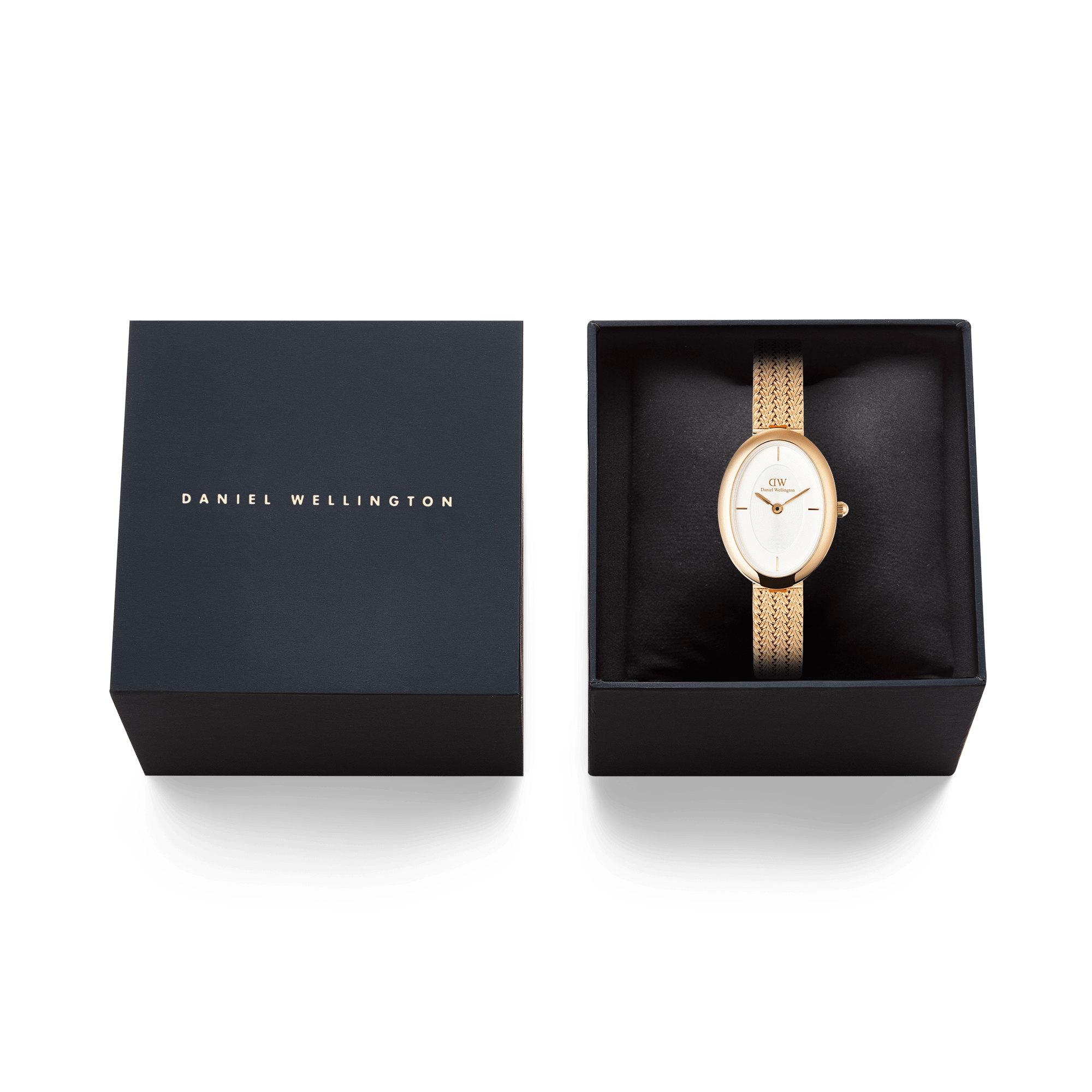 Daniel Wellington Juliette Braided Mesh White Sunray Rose Gold