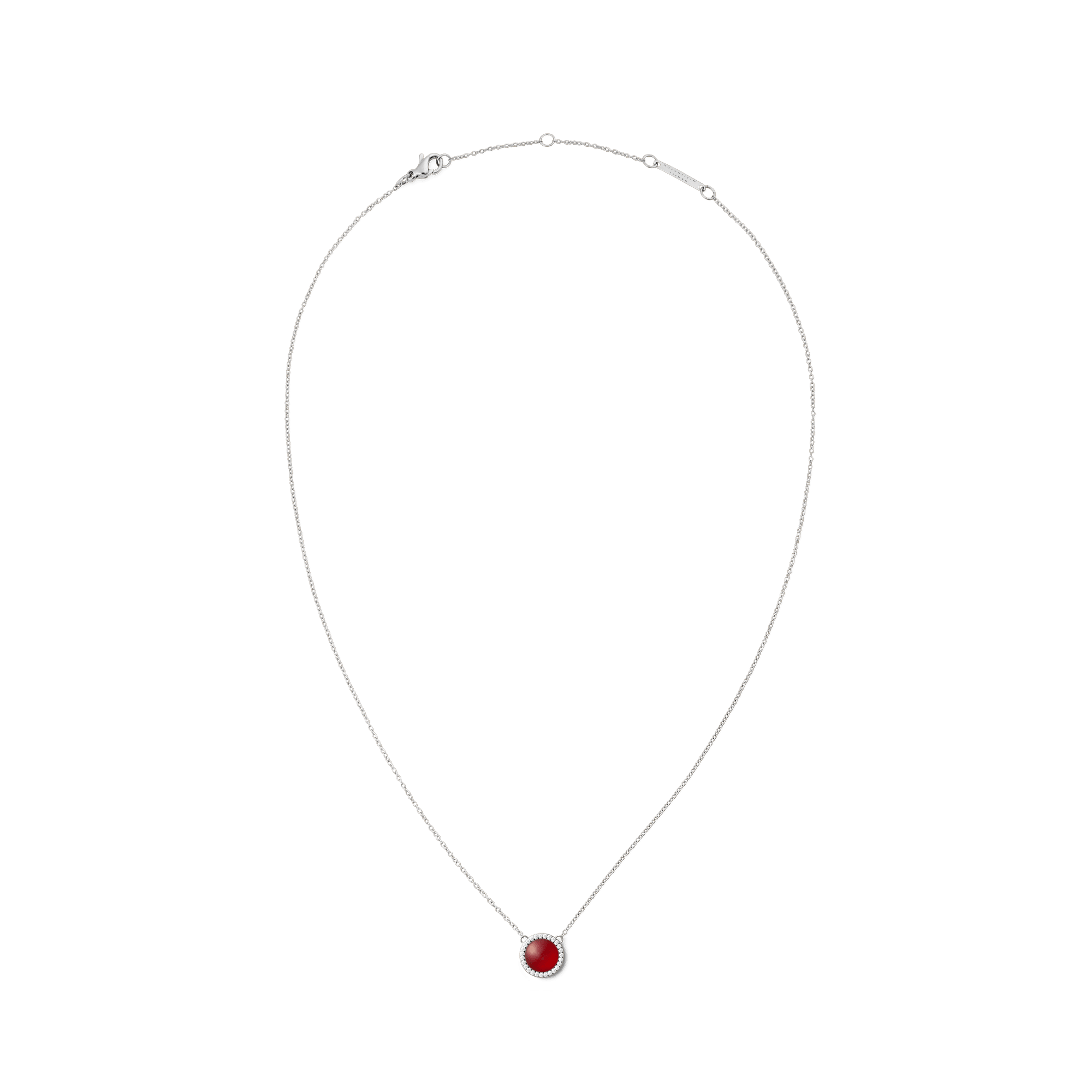 Daniel Wellington Audrey Necklace Red Agathe Silver