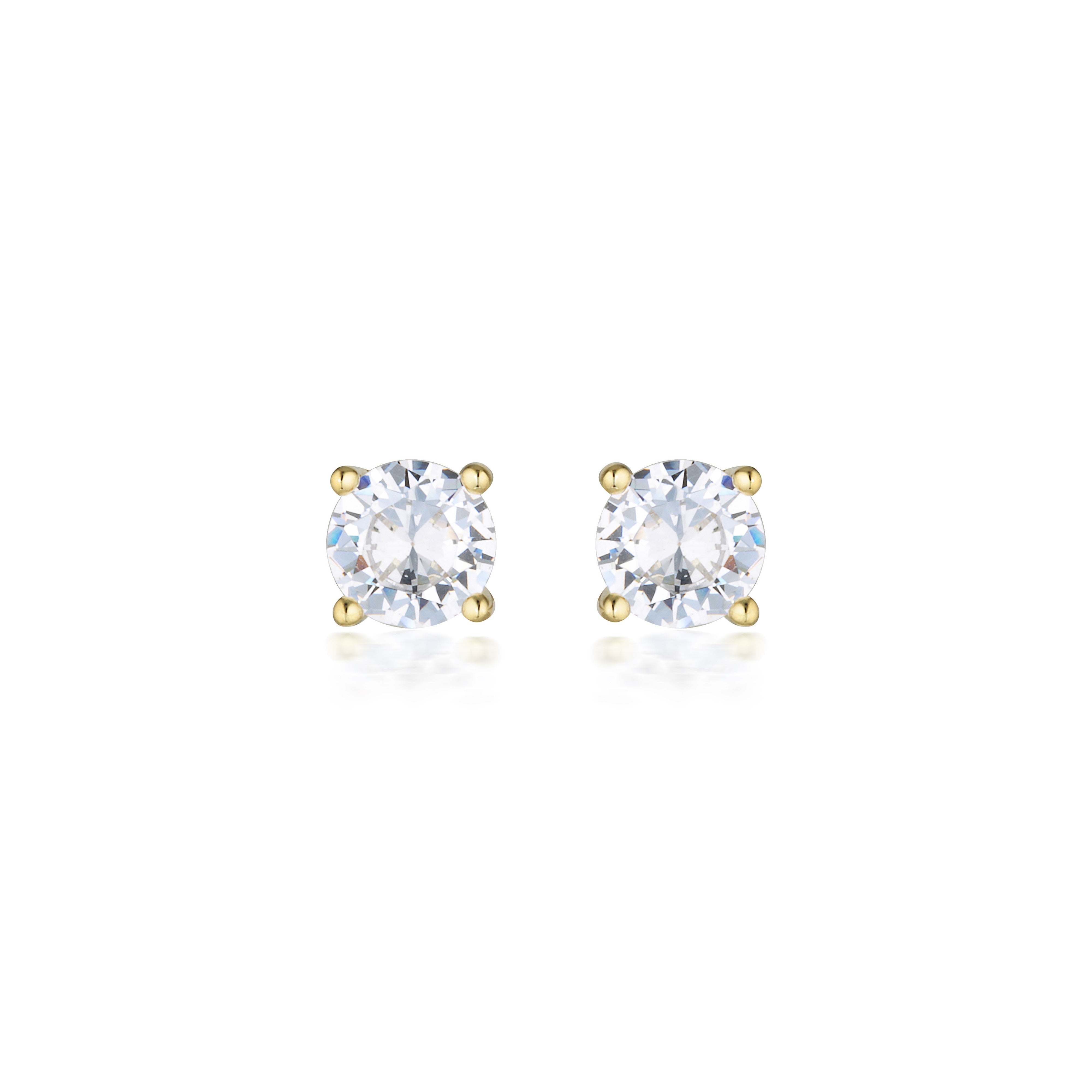 Round Brilliant Cut Studs 1ct in Gold