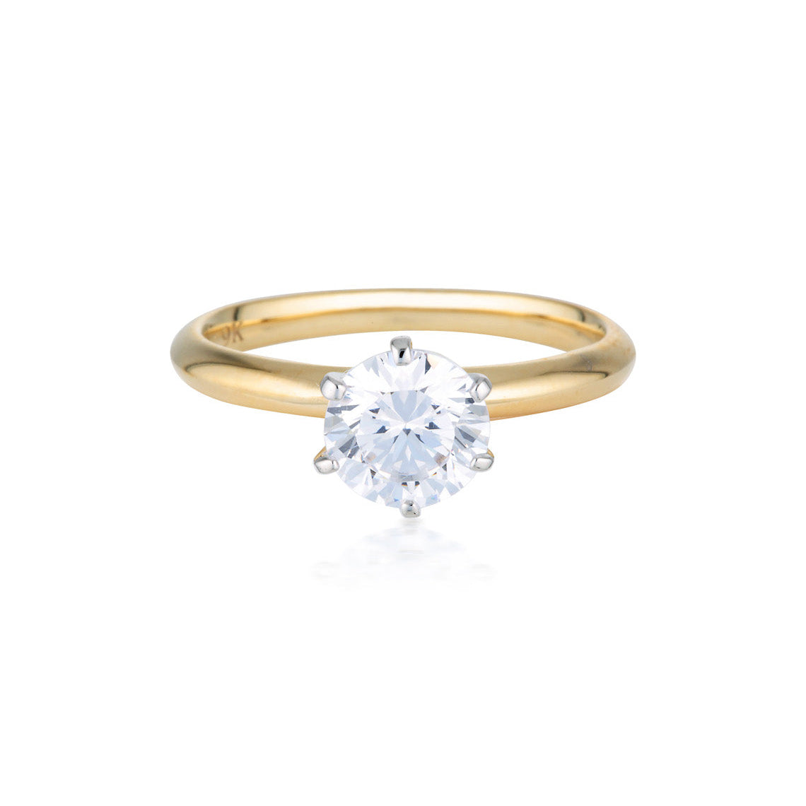 Round Brilliant Cut 1.25ct Solitaire with Knife Edge Band in Gold