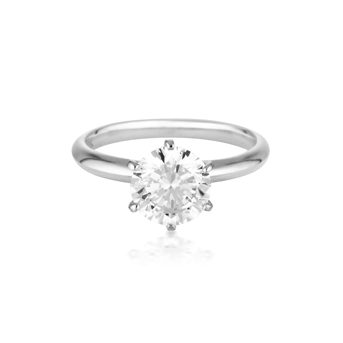 Round Brilliant Cut 2ct Solitaire with Knife Edge Band in White Gold