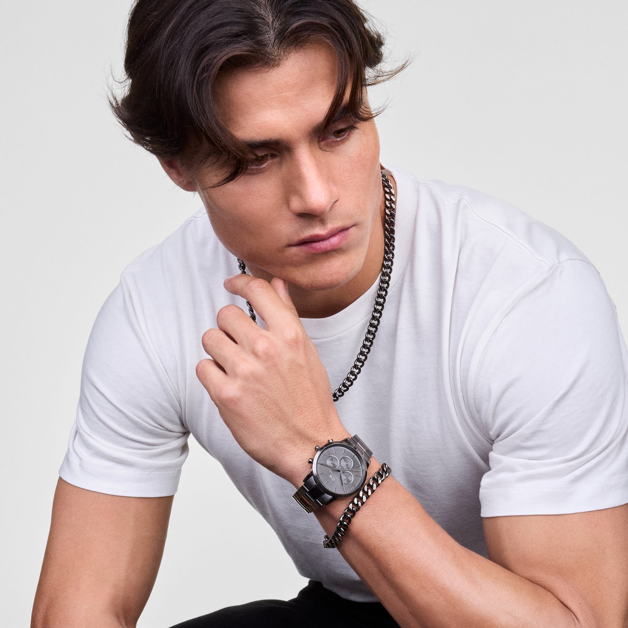 Daniel Wellington Ellipse Cuban Chain Bracelet Graphite