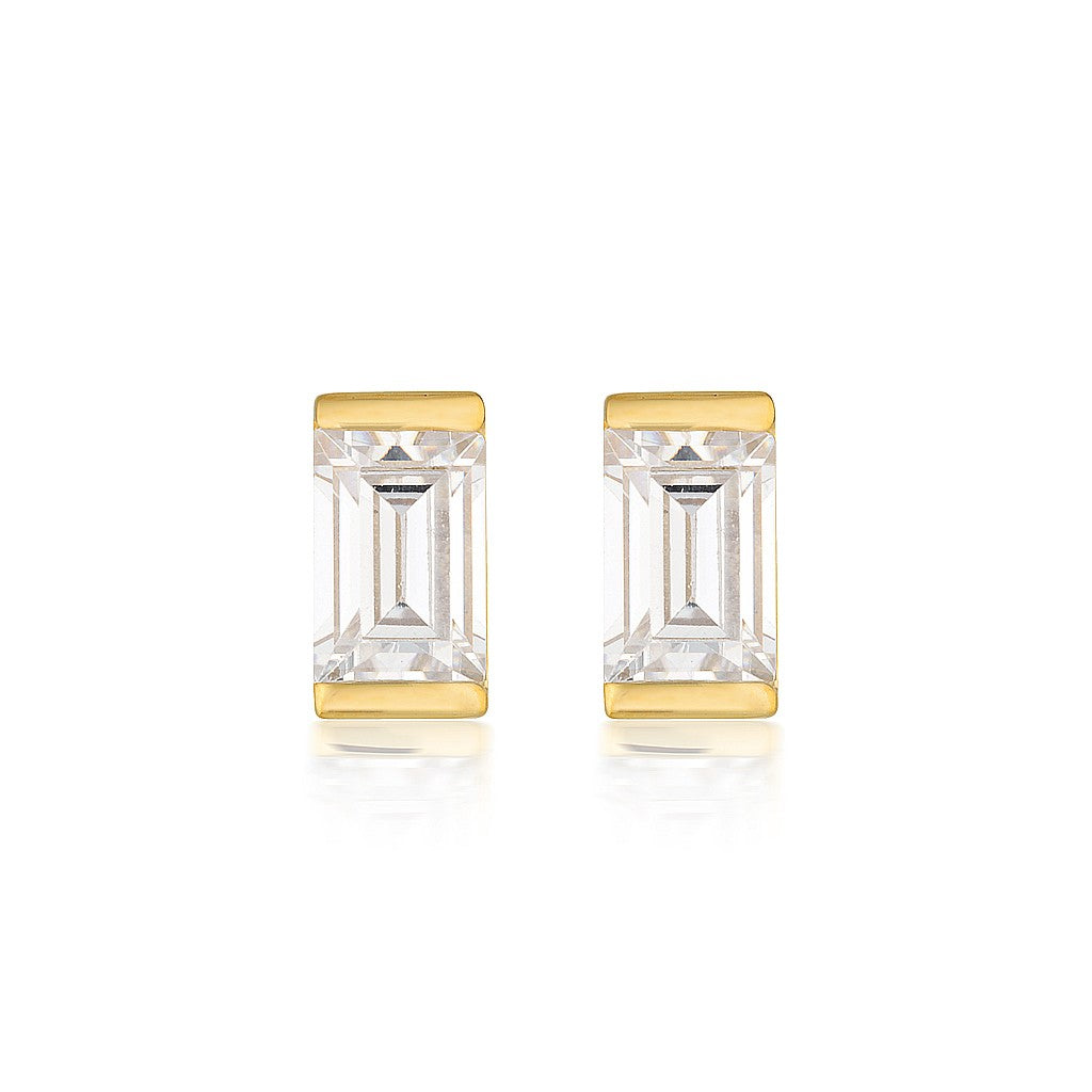 Mosaic Baguette Gold Stud