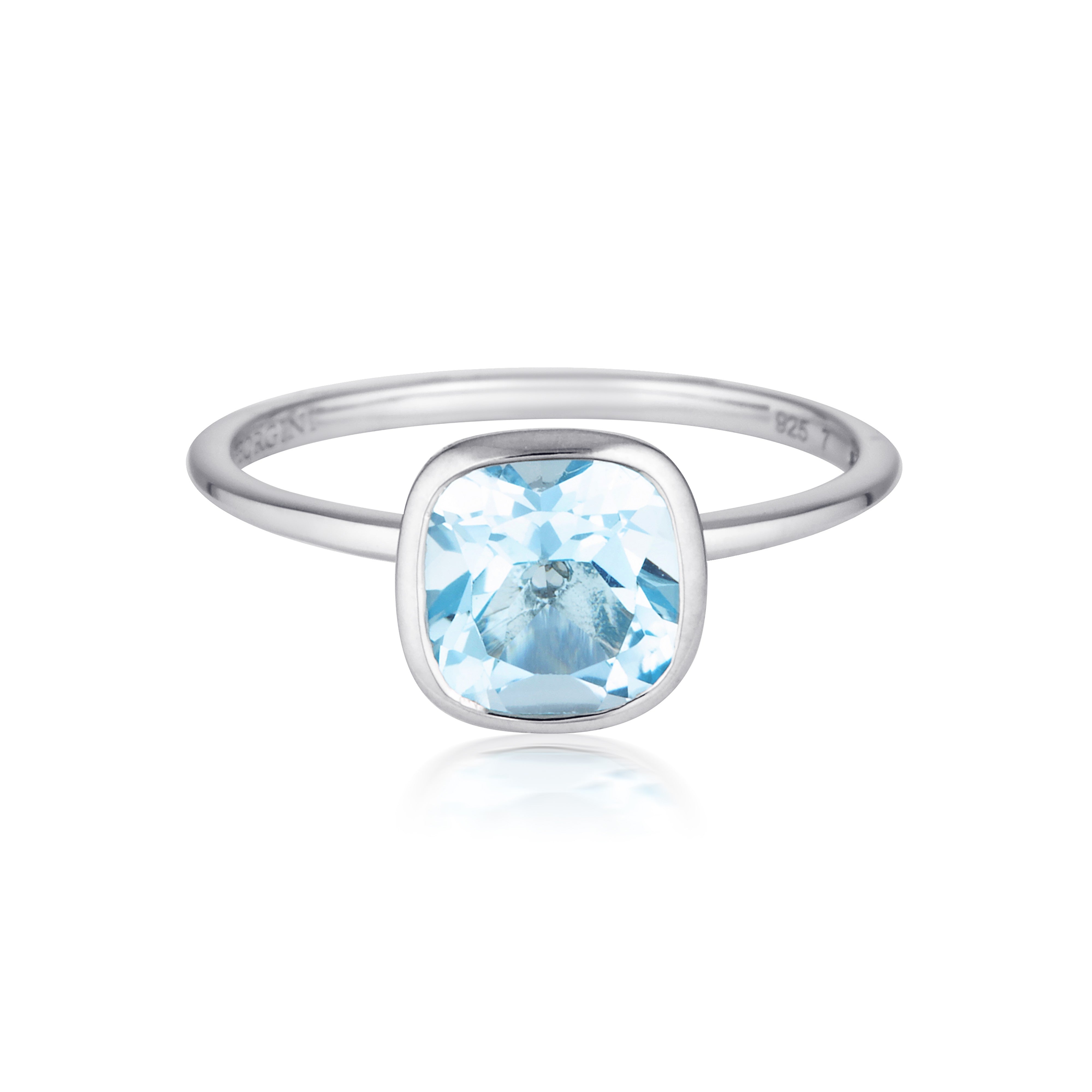 Doros Blue Topaz Silver Ring